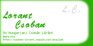 lorant csoban business card